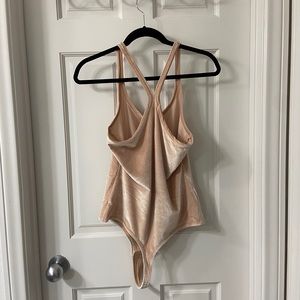 Madewell Champagne Velvet Racerback Bodysuit